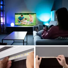 LED behind the TV enhances the experience